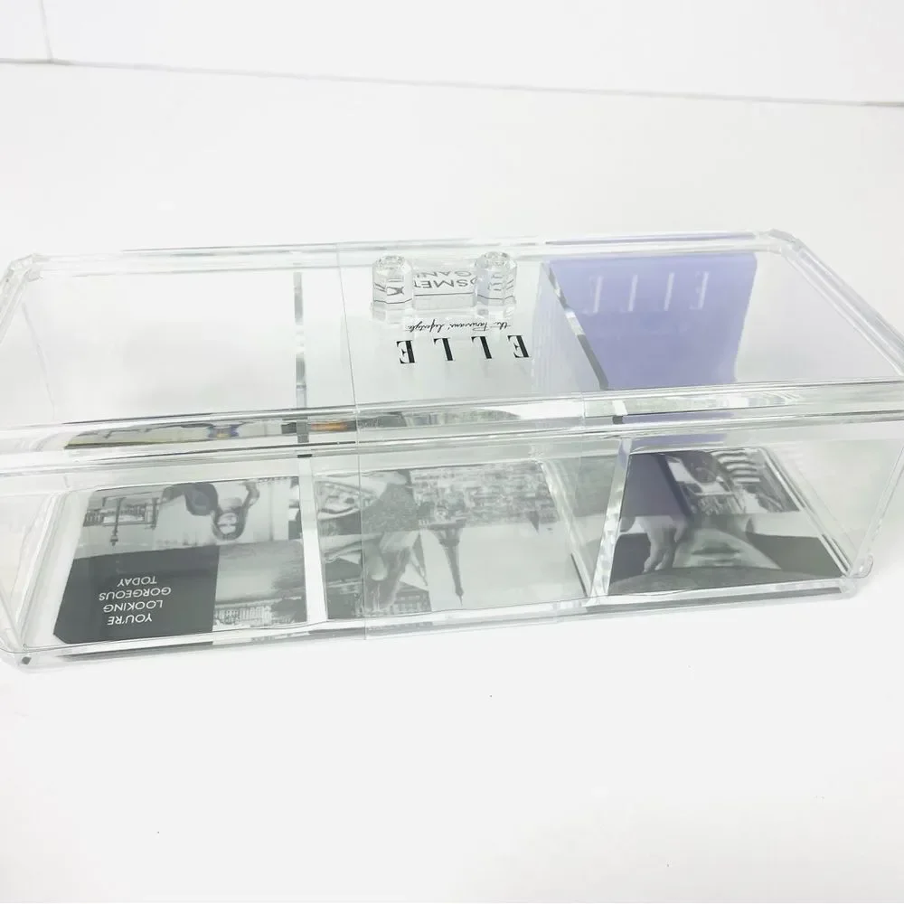 ELLE 3 Compartment Cosmetic Organizer with Lid